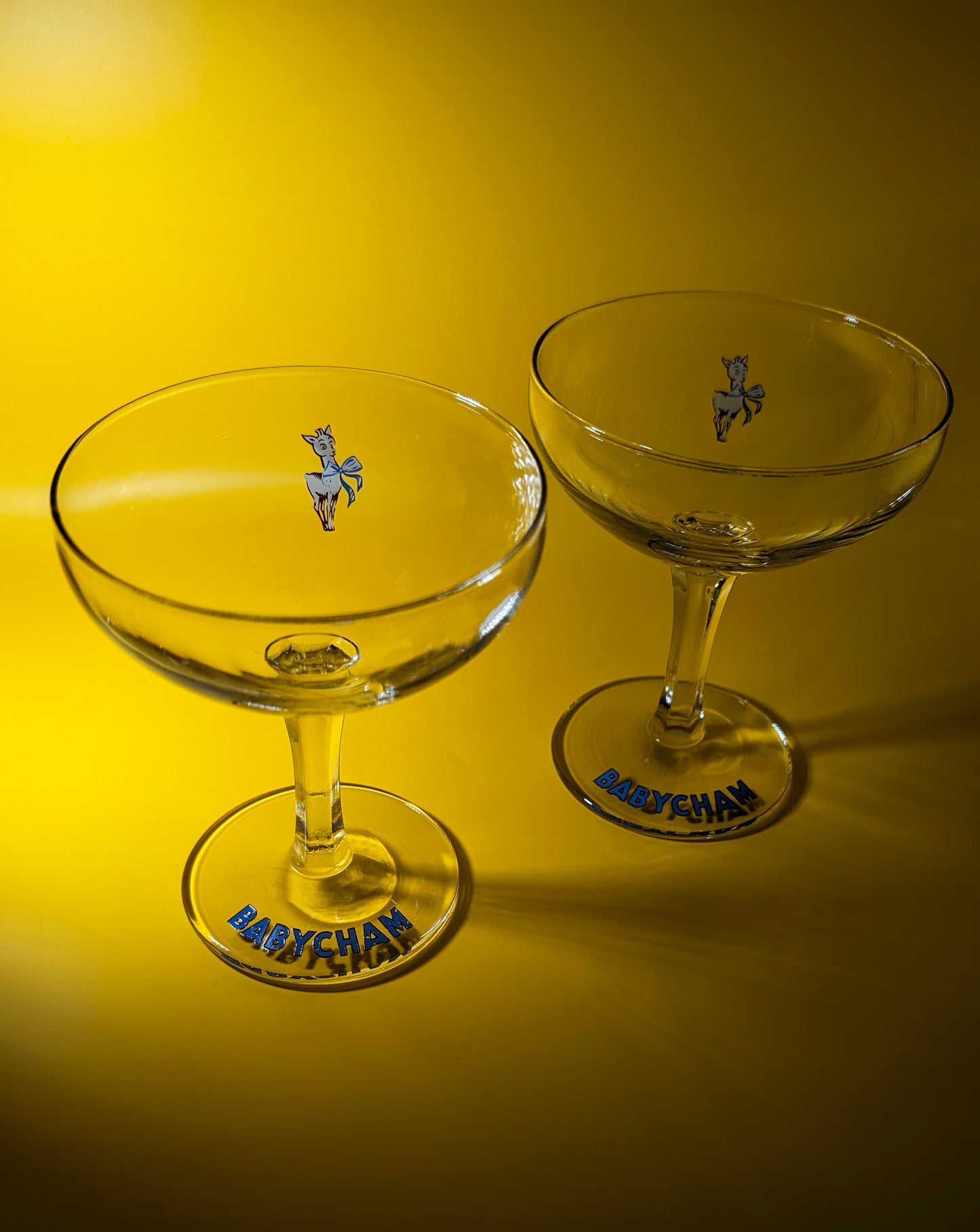 Pair of Vintage 50s Babycham Coupes (Without Gold Rims)