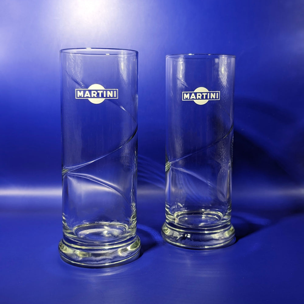 Pair of Vintage Martini Branded Highball Glasses