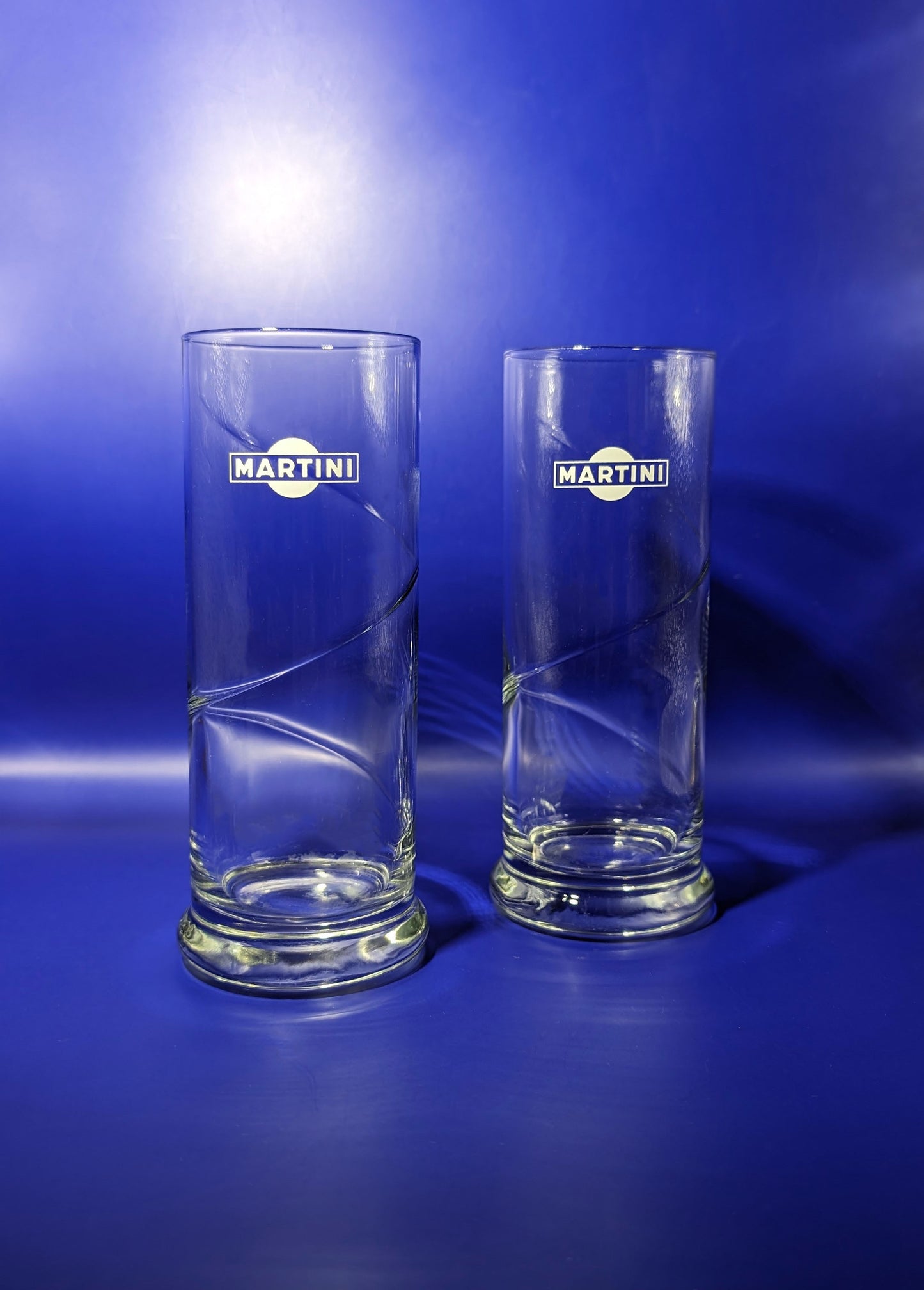 Pair of Vintage Martini Branded Highball Glasses