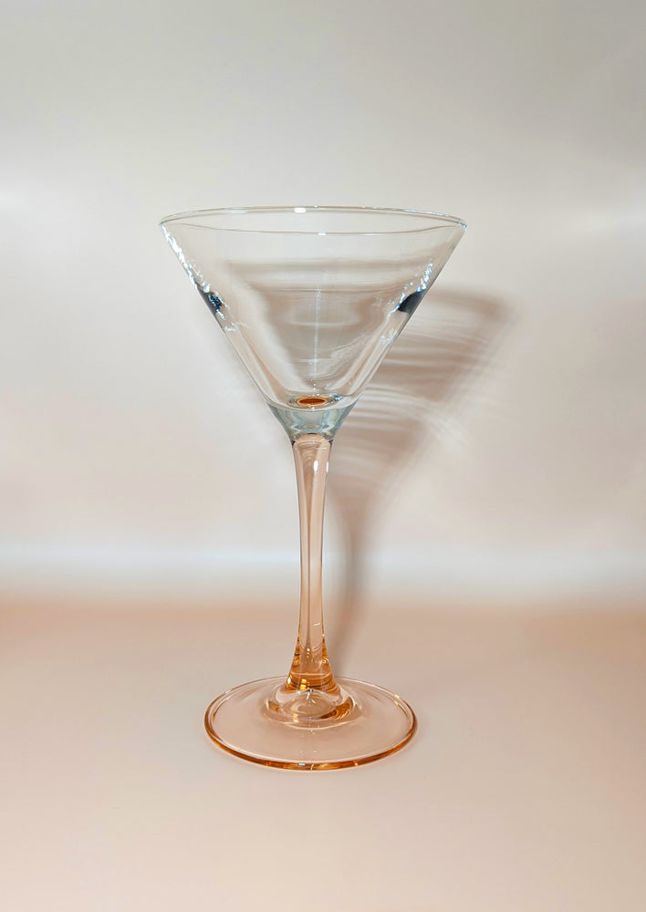 Vintage Luminarc Martini Glass With Pink Stem