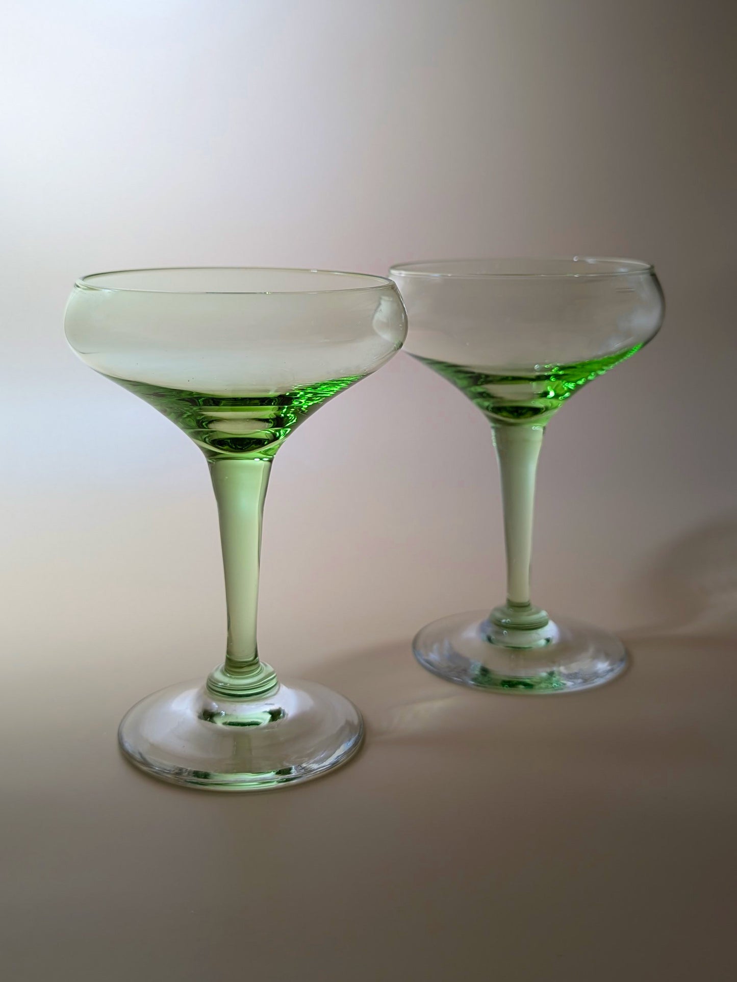 Pair of Vintage Czech Green 50s Mini Coupes