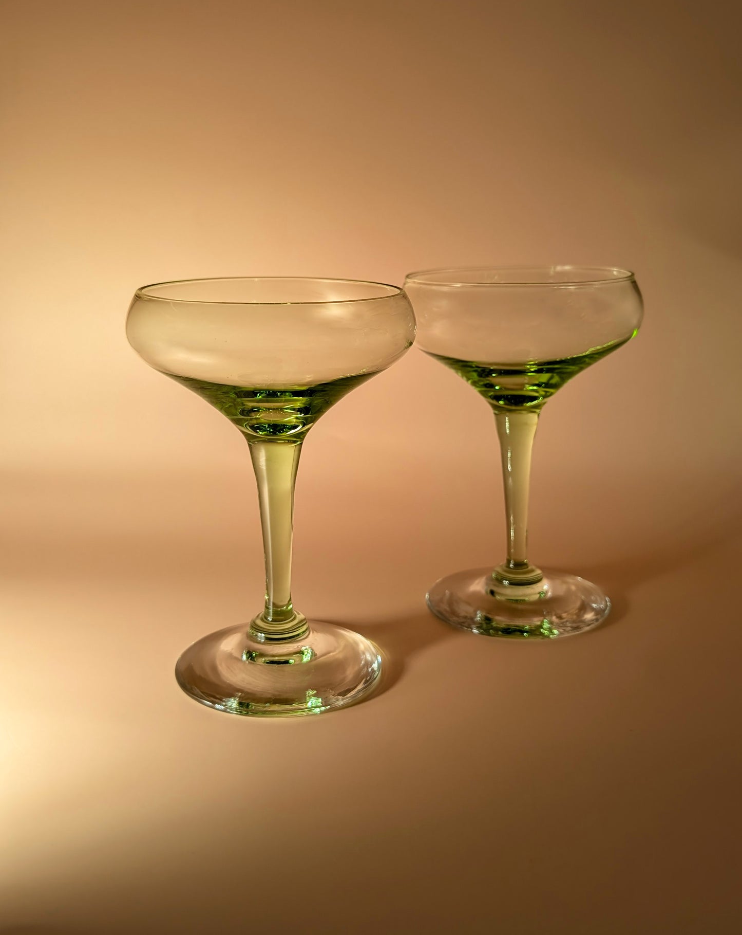 Pair of Vintage Czech Green 50s Mini Coupes