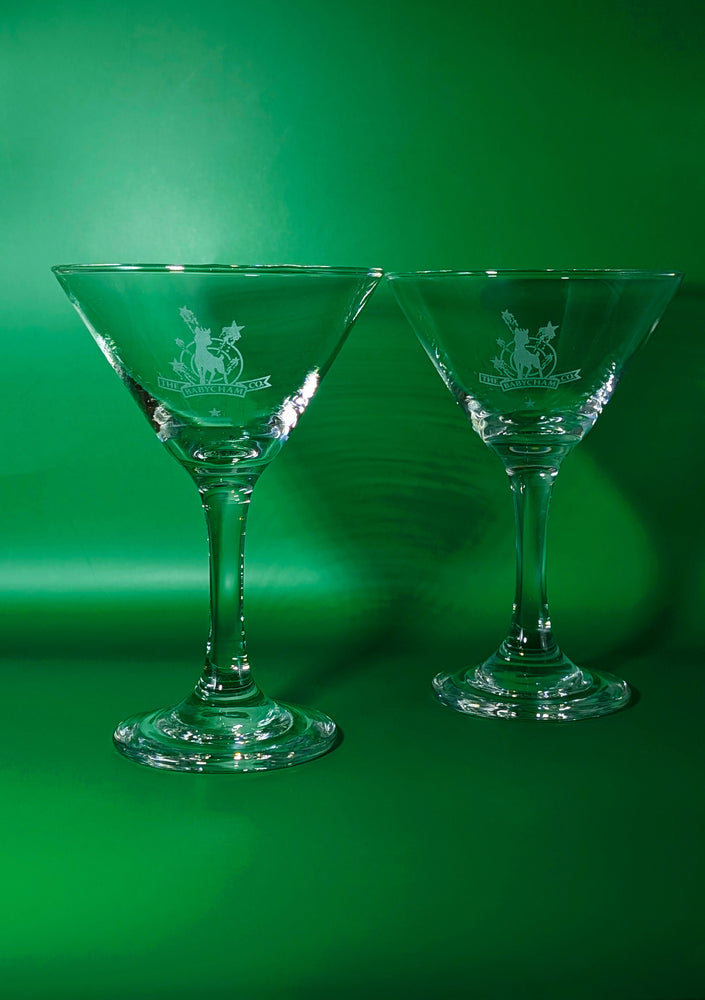 Pair of Rare 80s Vintage Babycham Martini Glasses