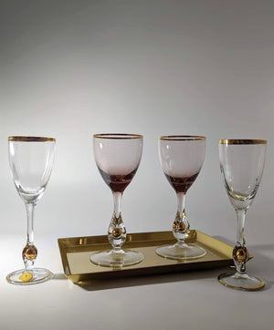 Pair of Vintage Purple Jozef Stanik Cocktail Glasses