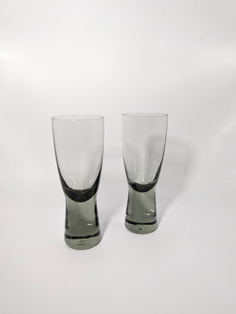 Pair of 50s Holmegaard Glass Denmark Smoky Shot Glasses