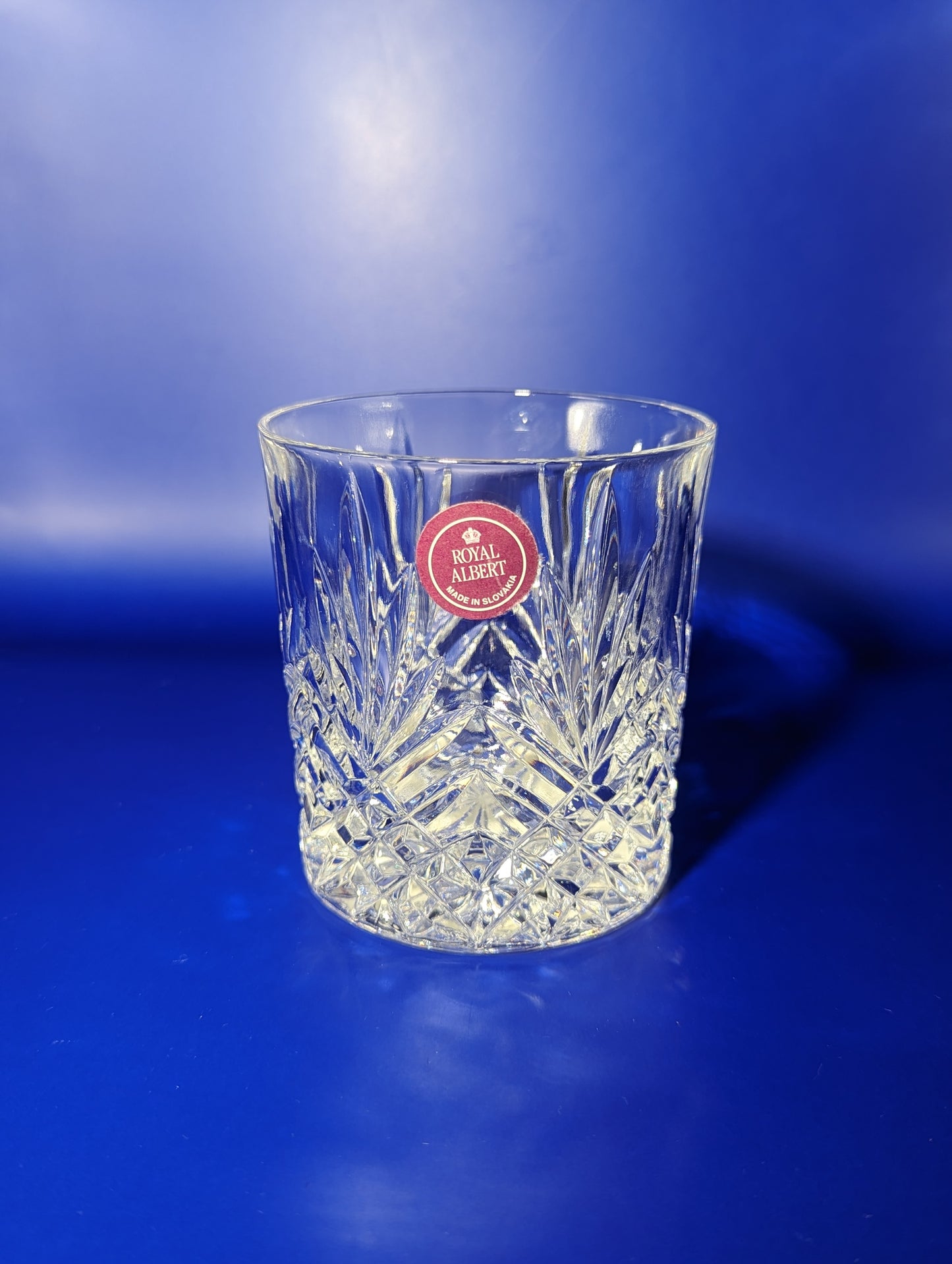 Royal Doulton Square Crystal Decanter & Matching Rocks Glasses