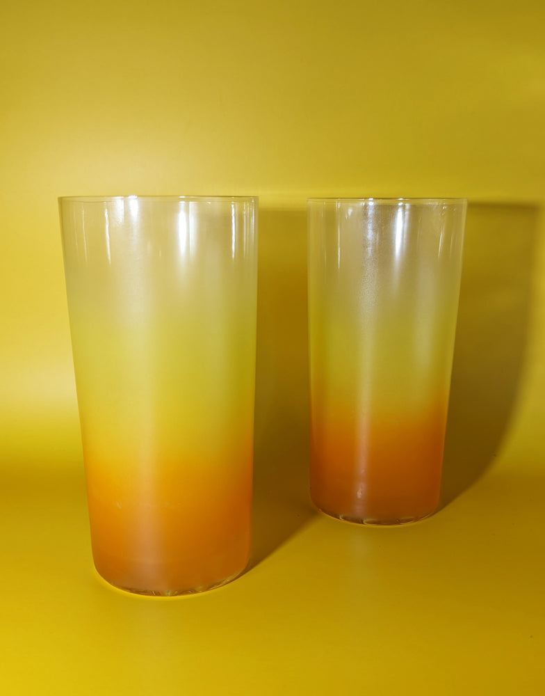 Pair of Vintage Tequila Sunrise Highball Glasses
